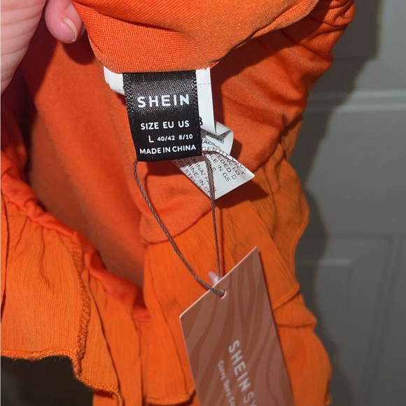 Orange Ruffle Mini Dress - Picture 2 of 2